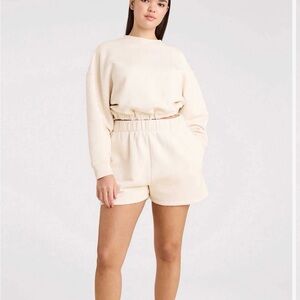 Nuuds Off-White Cropped Sweatshirt